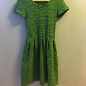 Green spring knit dress